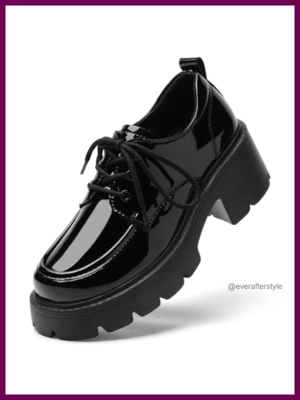 Women's Chunky Platform Oxford Shoes Lace Up Memory Foam Casual Work